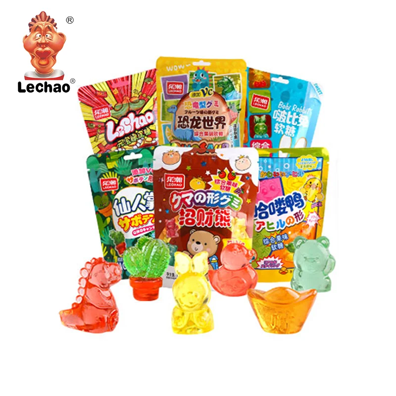 Snacks wholesale sweets mix fruits candy gummi 3d animal shape rabbit/dinosaur/bear gummy 4d gummy jelly candy