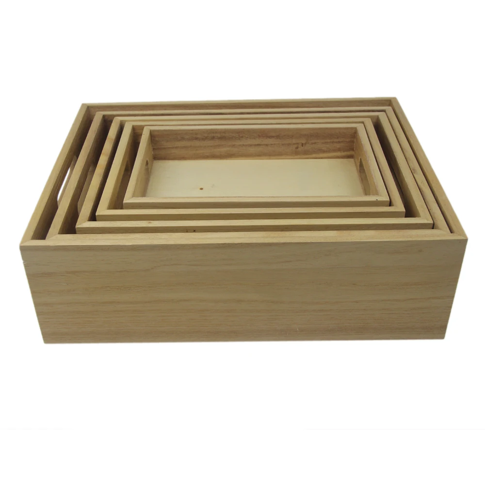 Wholesale 100% Handmade Bathroom Service Antique Wooden Hotel Amenity Tray