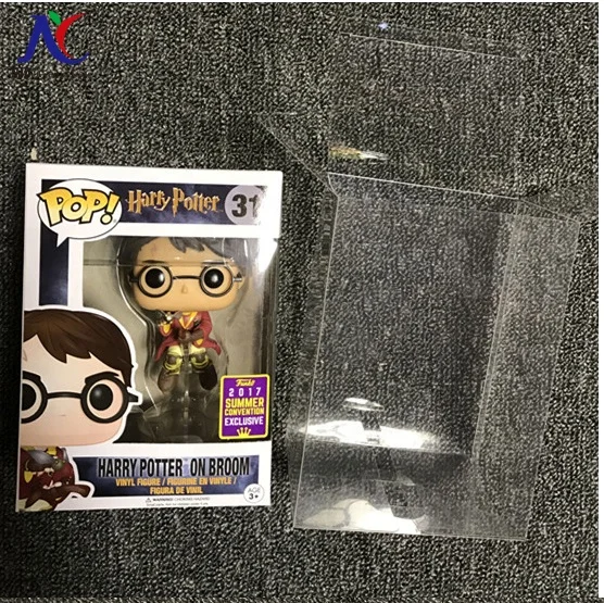 Custom Wholesale PVC  Pop Protectors Clear Transparent Window Folding Gift Toy Packaging Boxes With Handle