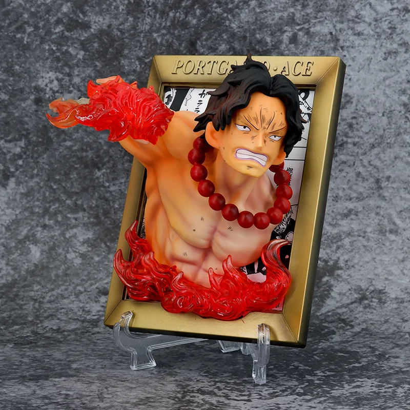 Botu anime one z piece 20cm Ace Luffy Creative 3D Painting Photo Frame Figures statue Collectible Gifts Ornament action figurine