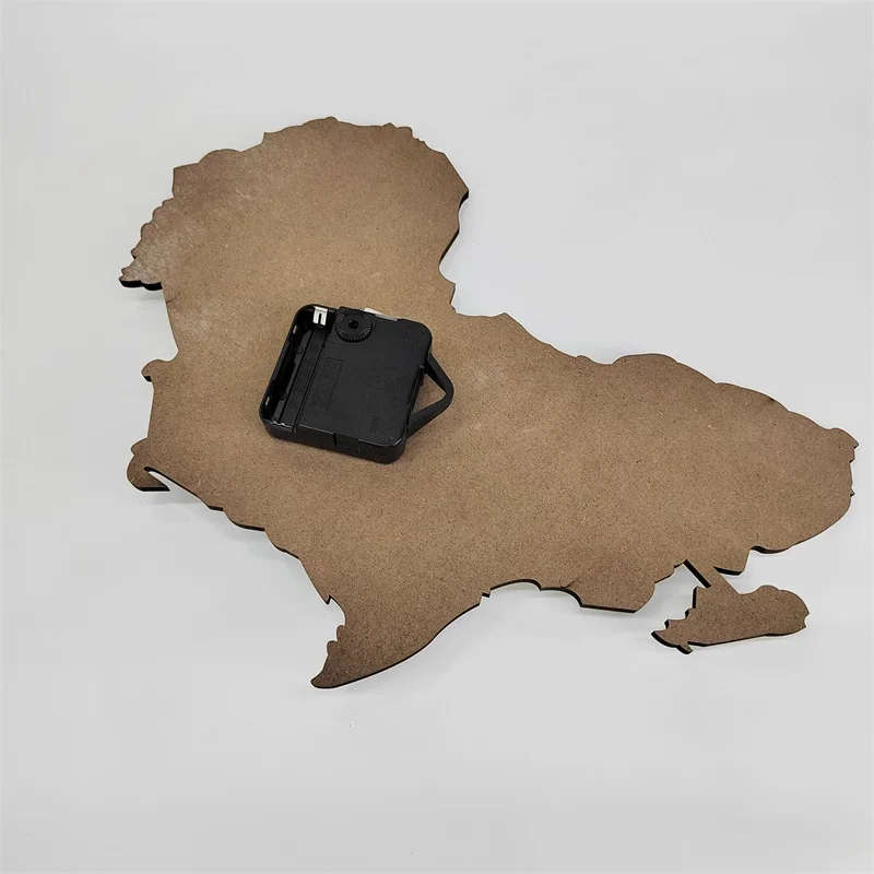 african map clock Sublimation Clock Wall MDF blank Personalized wood clock africa nigeria hot sale