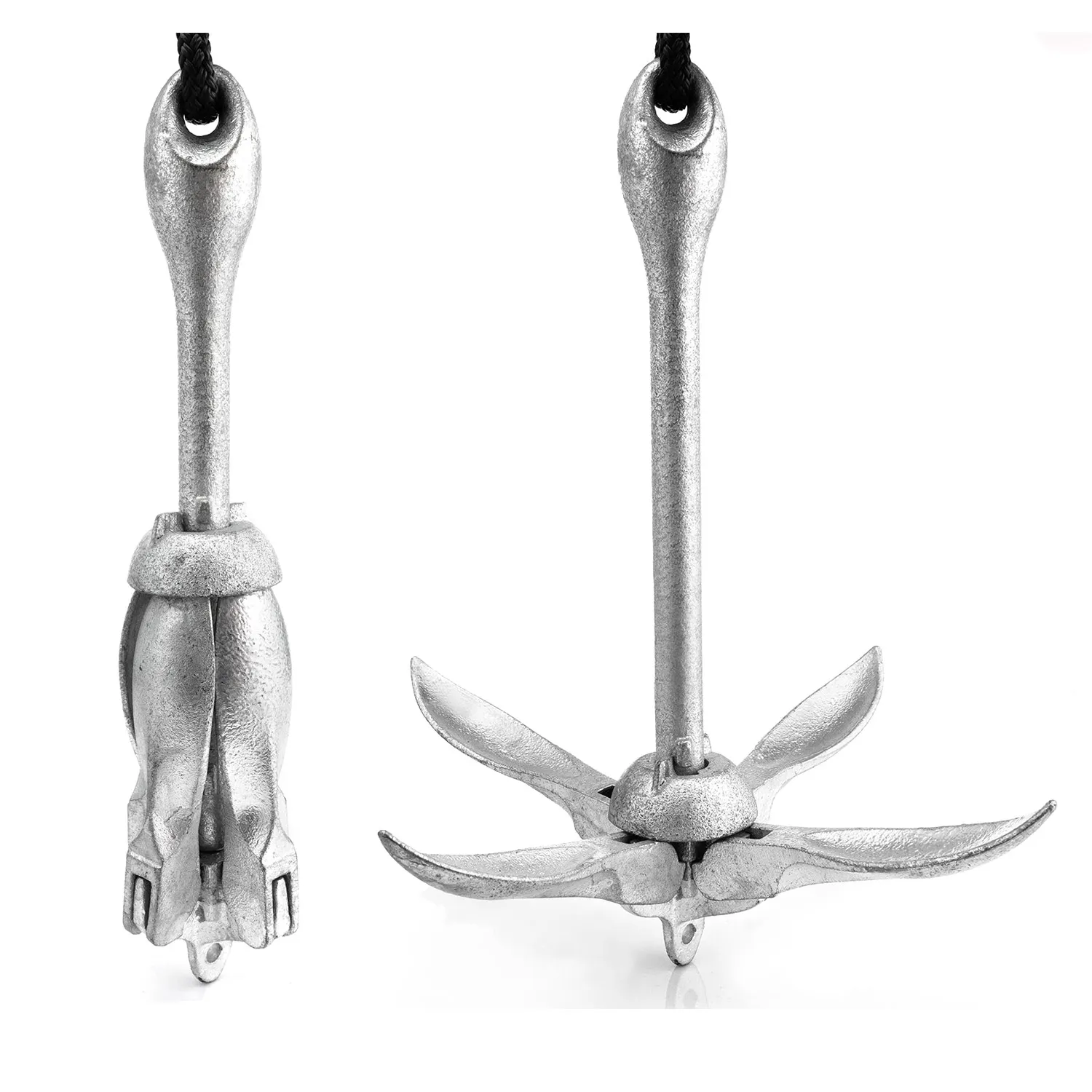 HANSE MARINE Boat Anchor Hot-dip Galvanized Type A Folding Grapnel Anchor 0.7~15 KG for Boat Yacht