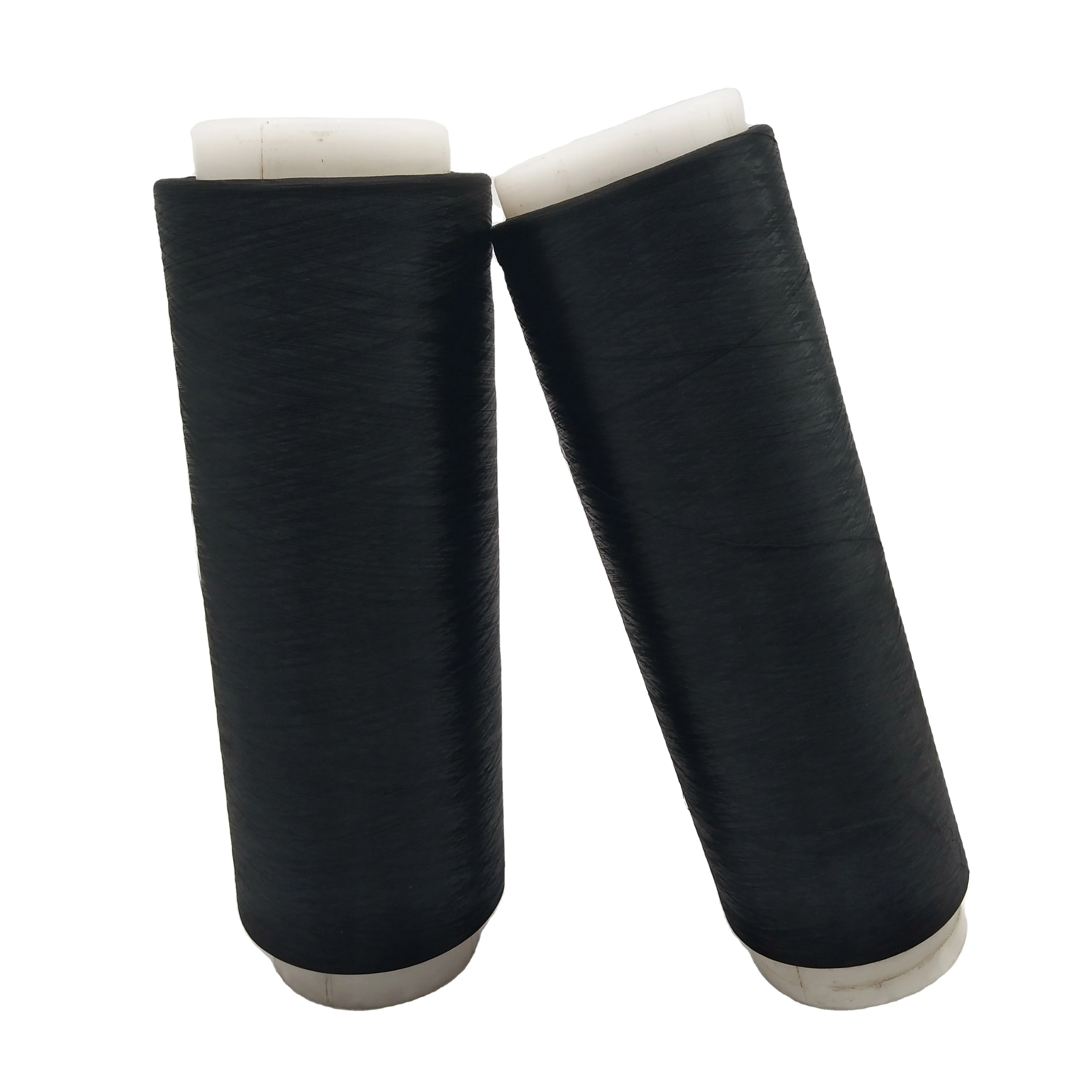 Высокопрочная полутусклая окрашенная черная DTY переработанная полиэфирная нить с сертификацией GRS