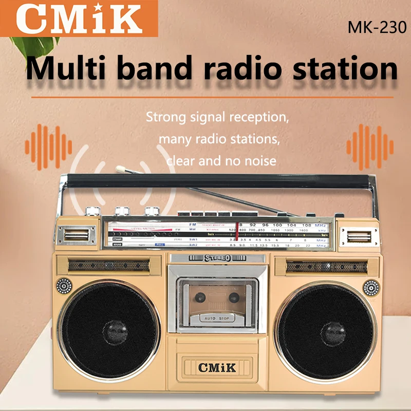 CMIK mk-230 poste radio volkswagen cassete tape player  radio cassette recorder Versatile Retro Full Band Radio