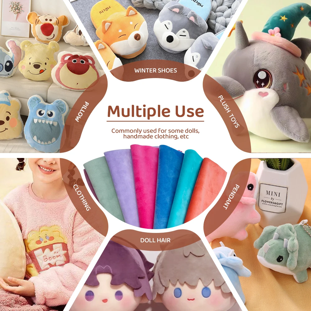 1mm pile Cotton Doll Skin Fabric Factory Special Skin Color Fabric Crystal Super Soft Short Plush fabric Diy Handmade Cloth