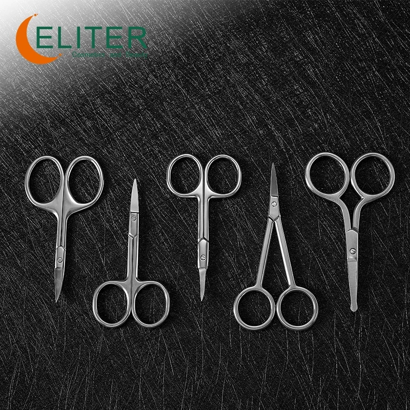 Eliter In Stock Stainless Steel Scissors For Manicure Scissor Curved Blade Super Slim Manicure Manicure Pedicure Scissor