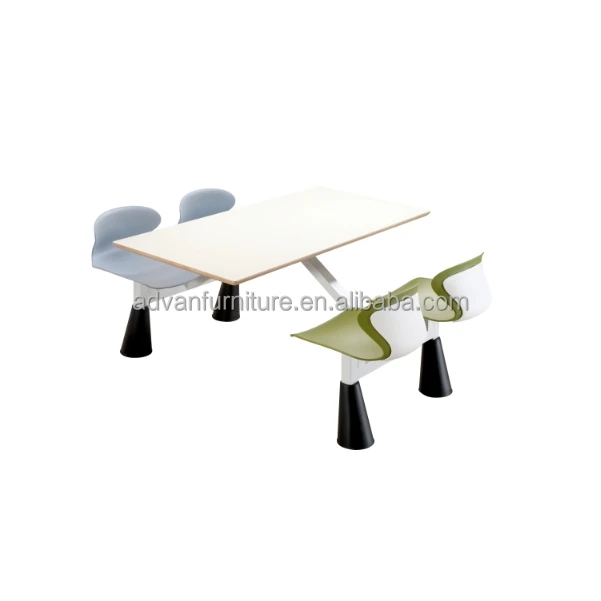 Wholesale School Furniture  Restaurant Furniture Student Canteen Table 4 Seat Dining Chair Metal Bench Desk Chair Seating