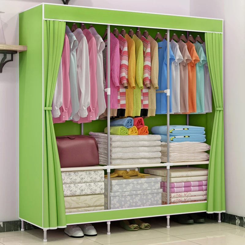 Портативный складной дешевый простой Тканевый шкаф для хранения с 3 дверцами, дизайн godrej almirah по цене