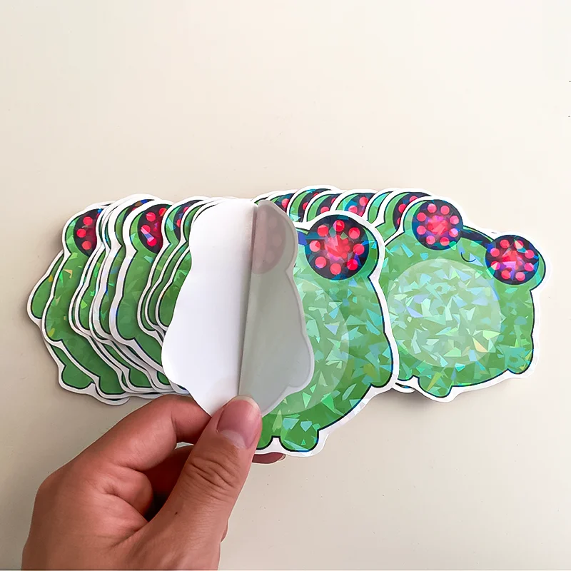 Waterproof Private Logo Printed Reflective Glitter Custom Hologram Holographic Sticker For Die Cut