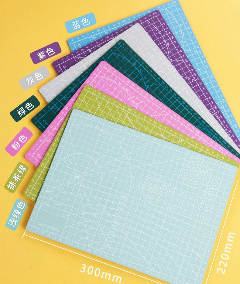 2022 Stable Quality A5 cutting  Mat PVC cutting board with green pink purple white yellow color