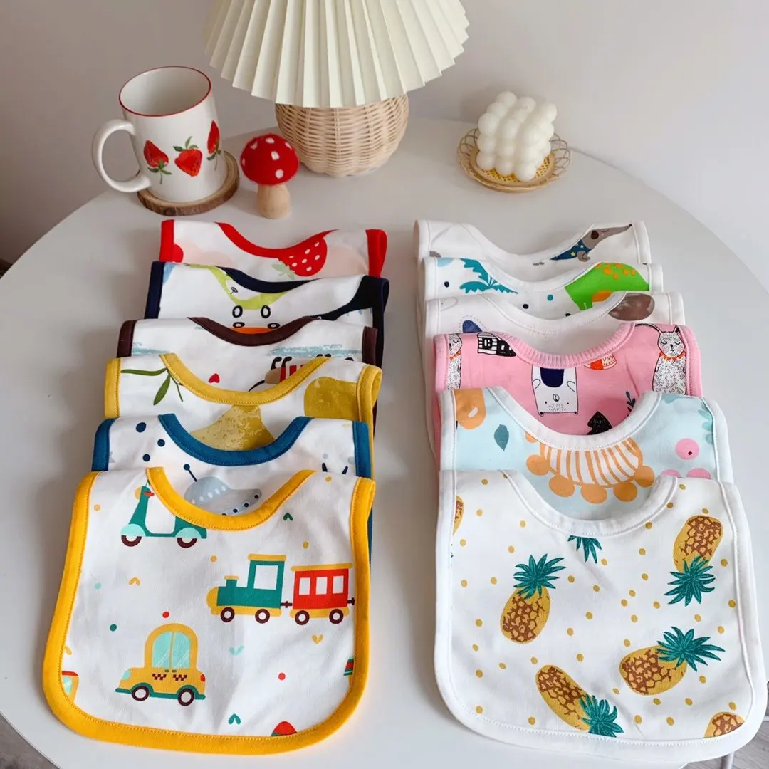 hot sale Baby Bib White Printable Part colored Edged Personalized Custom Baby Bibs