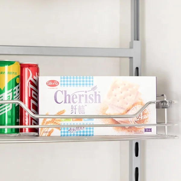 High kitchen cabinet with two sides  storage basket storage basket smooth guide rail pull basket Custom kitchen organizer