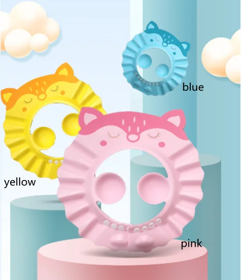 2021 hot sale wholesale EVA Baby shampoo cap waterproof ear protectors bathing  hats for children