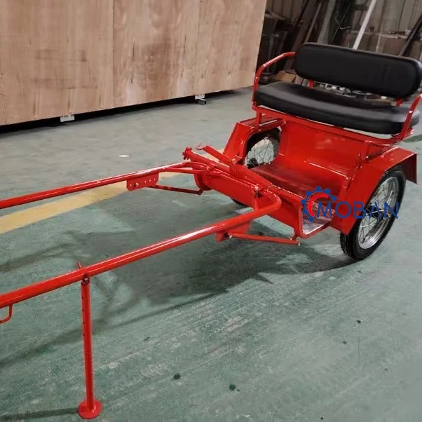 Hot selling two wheeled short horse carriage, professional marathon sightseeing carriage