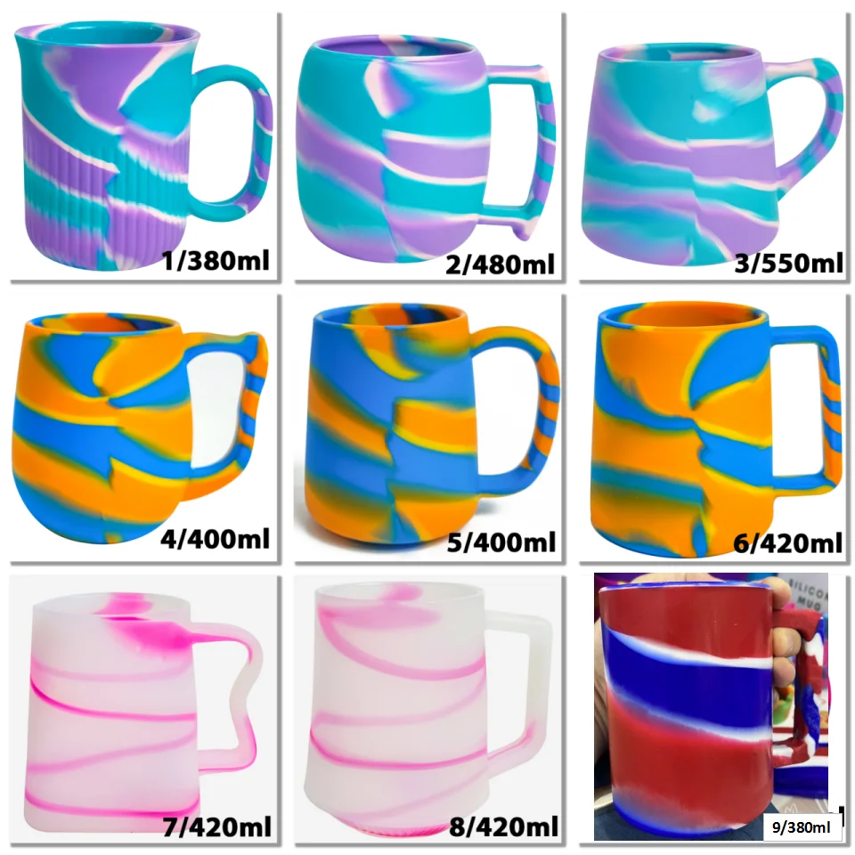 Parties Sports and Outdoors Unbreakable Reusable Durable Shatterproof 16 Ounce Cups Blaze Tie-Dye Silicone Pint Glass Cups