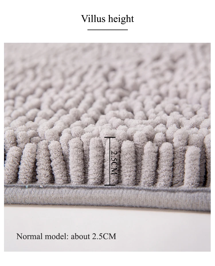 Нескользящий коврик для ванной из шенилла в полоску разных цветов