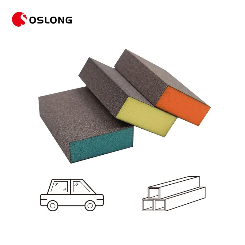 Free Sample Household Cleaning Brush Pot Sponge Sand Block Aluminium Oxide Wood Polishing Sanding Sponge