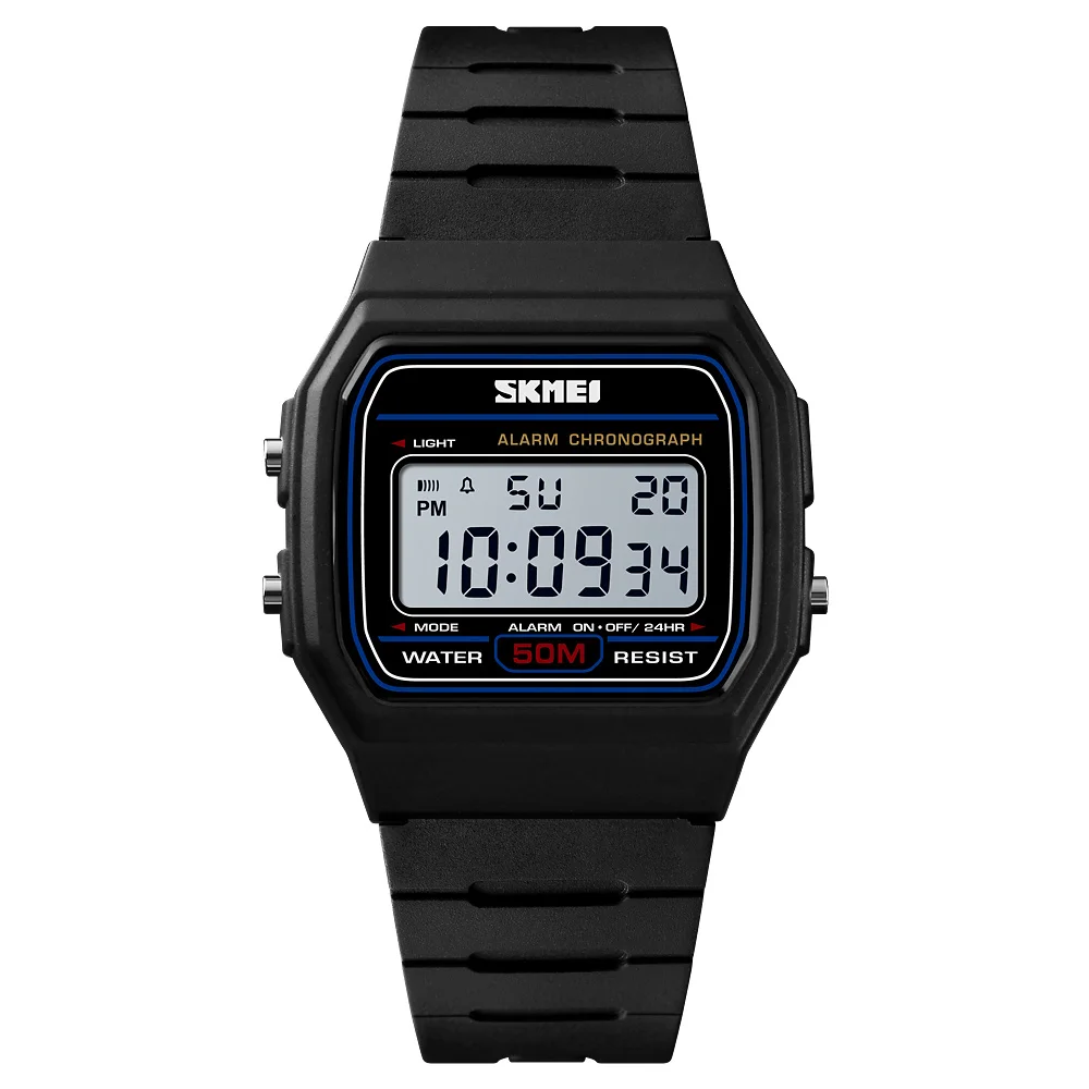 Alloy case ladies relojes 50m waterproof wrist watch women digital watch Skmei 1412