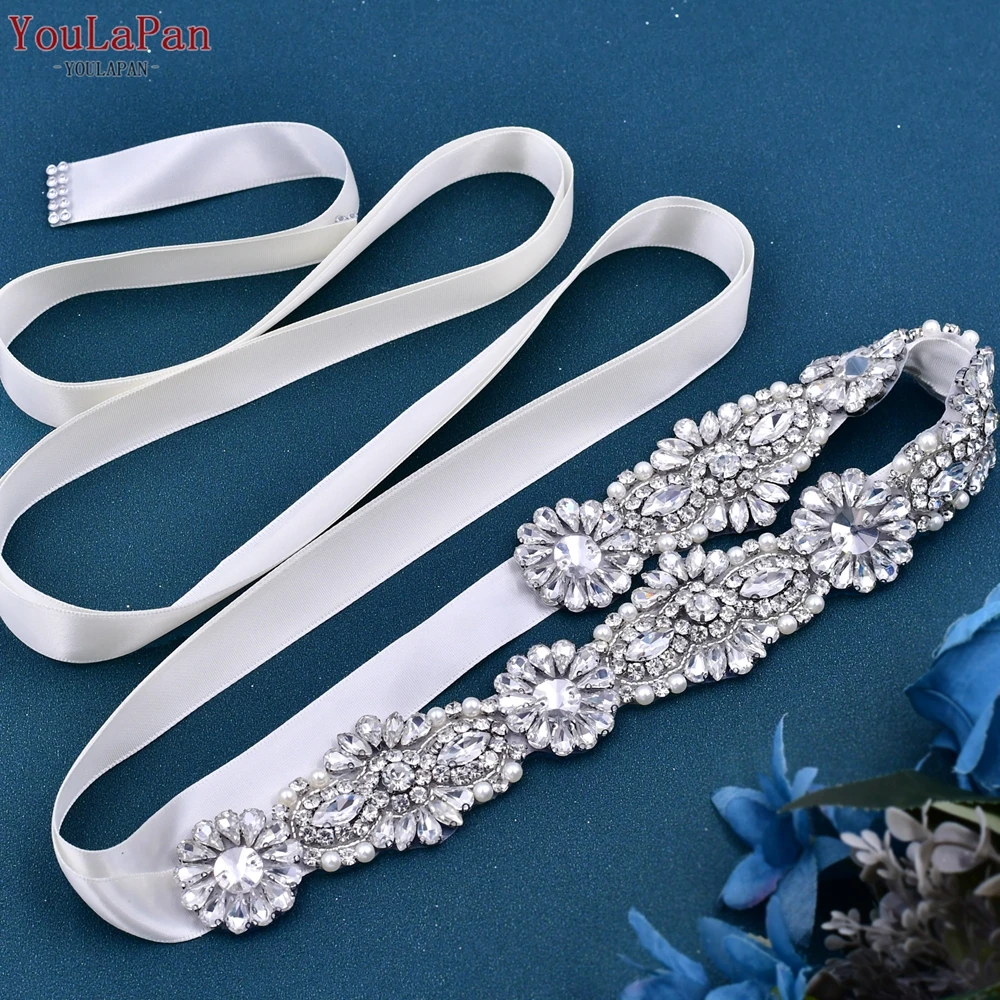 YouLaPan S237 Boutique Ladies Party Sash Handmade Shiny Rhinestone Jewelry Belt Wedding Bridal Belt