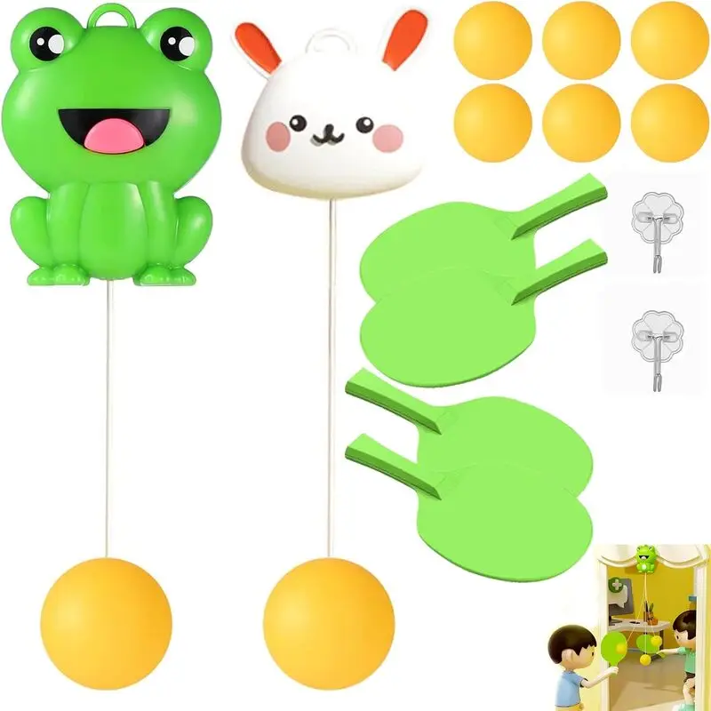 MFAFAL Table Tennis Paddle Set for Kids with Racket and Balls Indoor Games Hanging Table Tennis Trainer