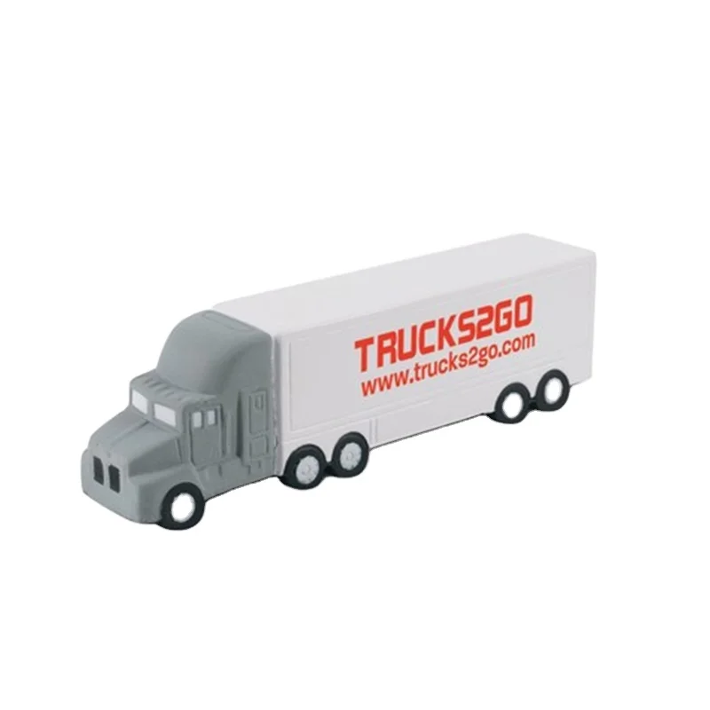 Promotional custom logo print anti stress relief PU foam truck stress ball