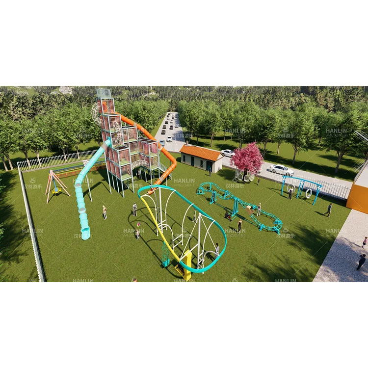 Hanlin Carnival Outdoor Play Equipment Rides Play Game Equipment Outdoor Fitness Equipment Large Outdoor Children Play System