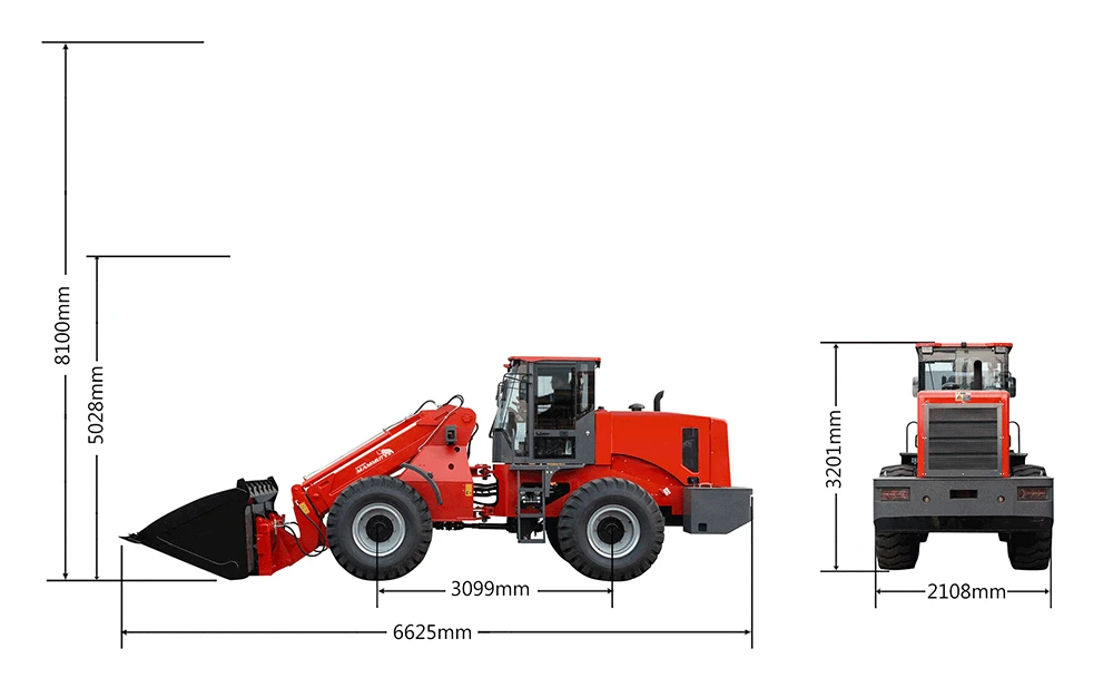 Telescoping loader 4.0 Ton 4.5 Ton Farm Agricultural Machinery Maintain lifting mini telescopic loader