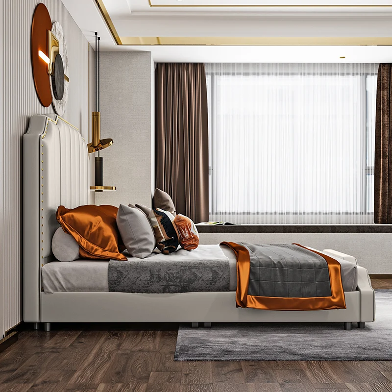 Italian style design home bedroom furniture luxury double bed