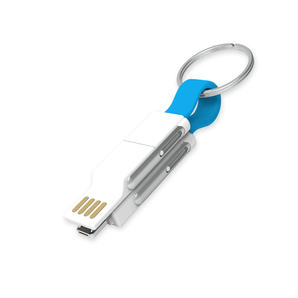 Прочный TPE CE ROHS Micro OTG 4 в 1 быстрая зарядка Type C телефон мульти USB брелок кабель для рекламного подарка