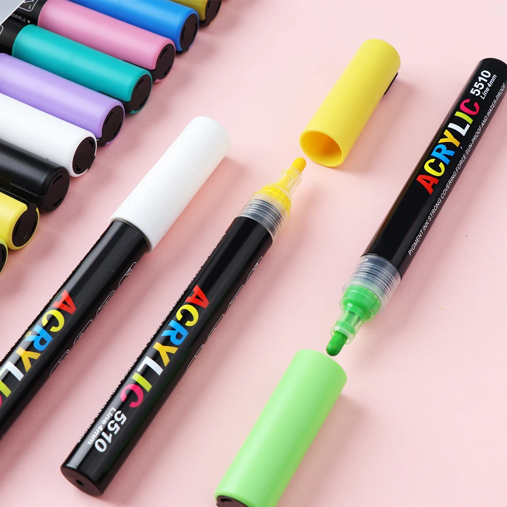 ANI 12/24/36 colors 0.4mm permanent acrylic paint marker pens custom sets acrylic water based markers