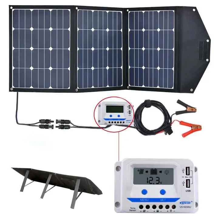 120 Вт полный комплект складных солнечных панелей с контроллером 20 А и зажимом для батареи