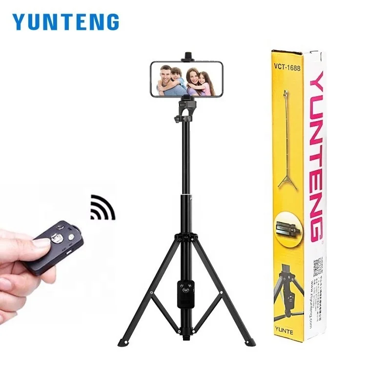 
 YUNTENG 1688 Extendable 51 Inch Mobile Phone Camera Monopod Selfie Stick Tripod Stand with Wireless Remote  