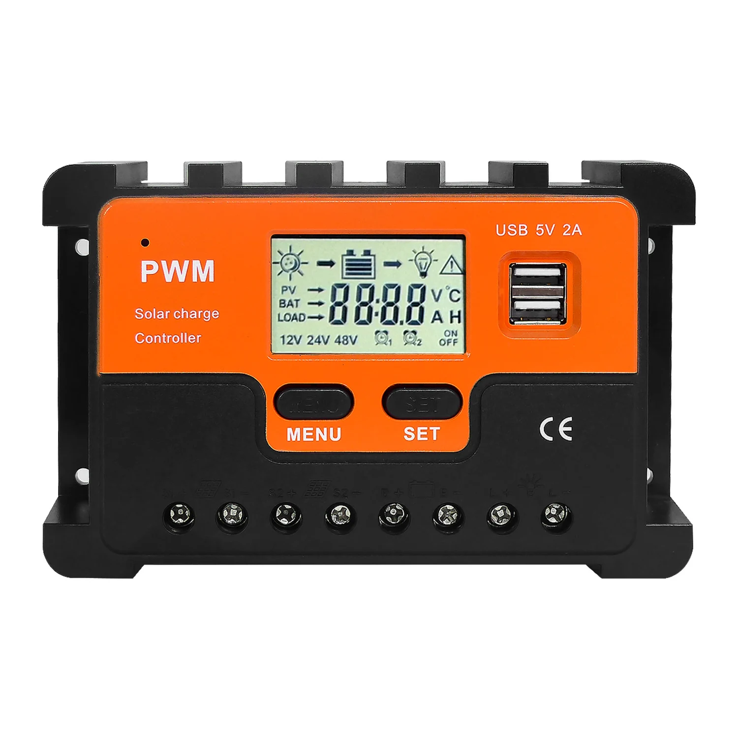 Ft6048 60A Pwm Solar Charge Controller For Solar System With Display Screen