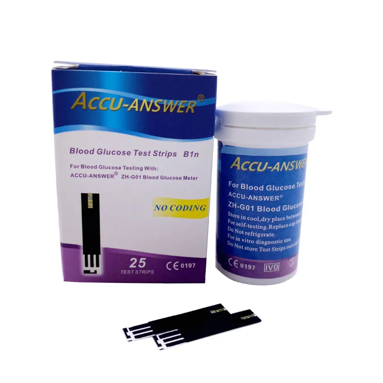Three packing specifications ACCU-ANSWER glucose High quality accurate meter strips for glucometrer