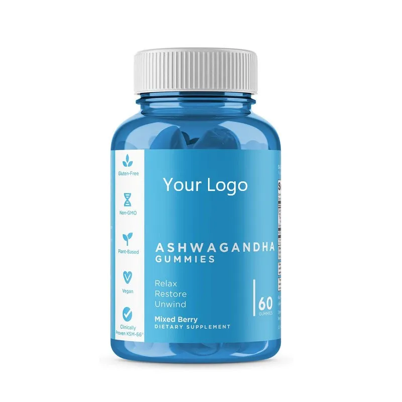 Private Label Ashwagandha Gummies With Gaba 5htp L-theanine Taurine Magnesium For Immune System Sexual Health