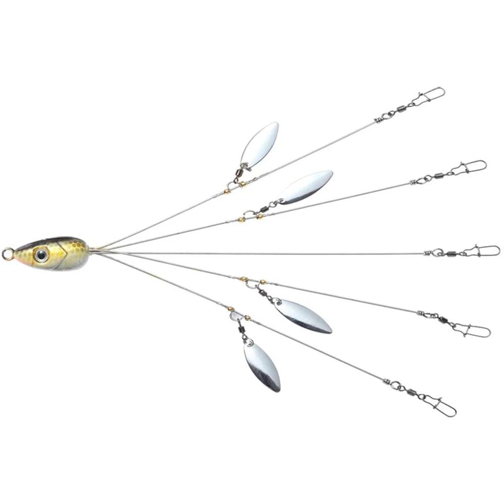 Promotion 5 Spinner And 3D Umbrella Fishing Bait With Barrel Swivels For Bass Lures Alabama Rig