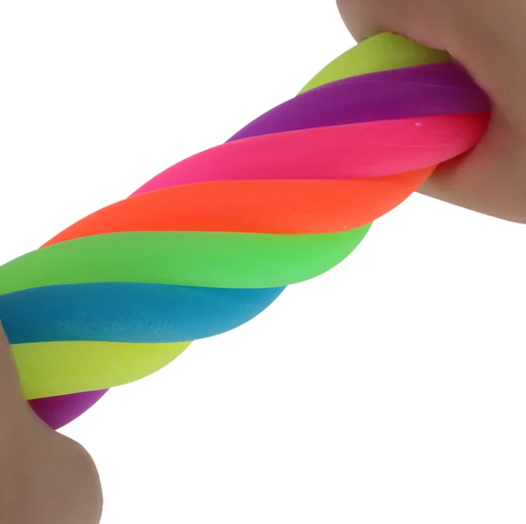 TPR Noodle Toy Stress Relief colorful Stretch Rope Sensory Fidget Stretch Toys Noodles  Elastic  toys