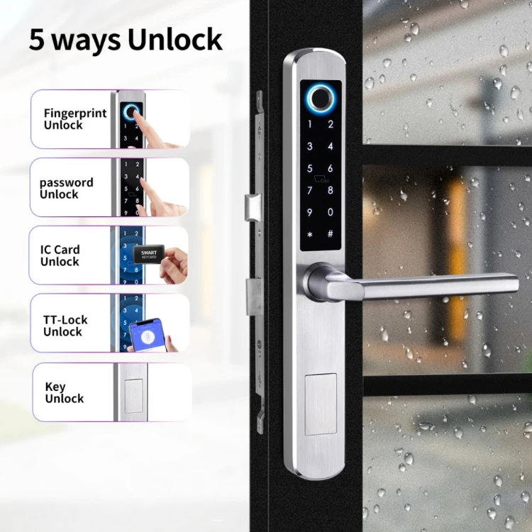 Tuya TTlock Key Card Keypad Digital Safe Lock Latch Biometric Fingerprint WiFi Smart Handle Door Lock