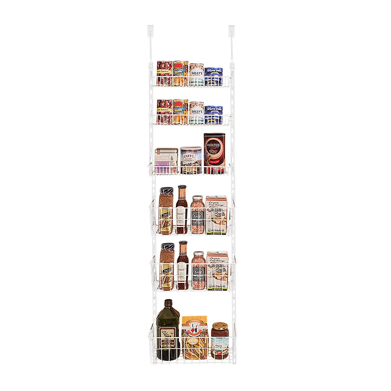 Home Basics Over the Door Pantry Spice and Jar Organizer Rack 6-Tier Storage for Multipurpose Use For Kitchen Cabinets