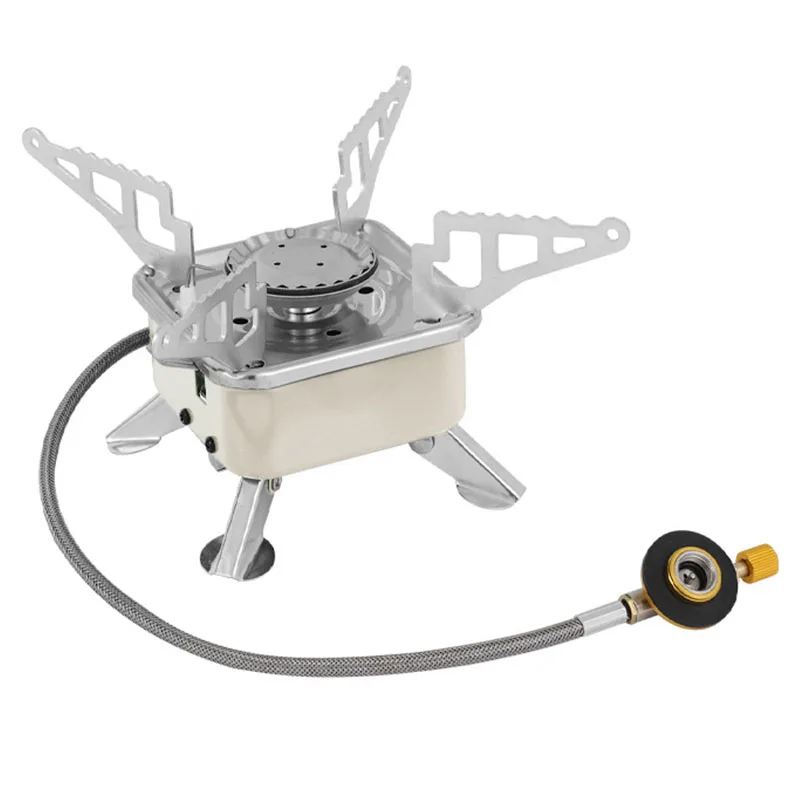 Portable Lightweight Camping Stove Collapsible Pocket Rocket Backpacking Stove Single Burner with Piezo Ignition for Hiking