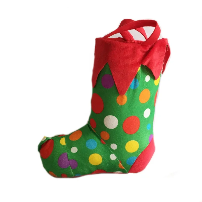 Wholesale plush Christmas stocking soft plush shoes shaped Christmas toy plush indoor socks