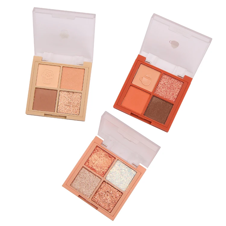 Четырехцветная пластина для теней век ins super flash powder sequins matte parity student