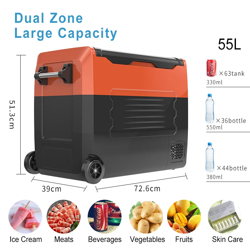 Portable 12v 40L Cooler Box Recycling Mini Car Fridge 12 Volt Compressor Fridge Mini Frigo for Camping Outdoor Caravan Rv