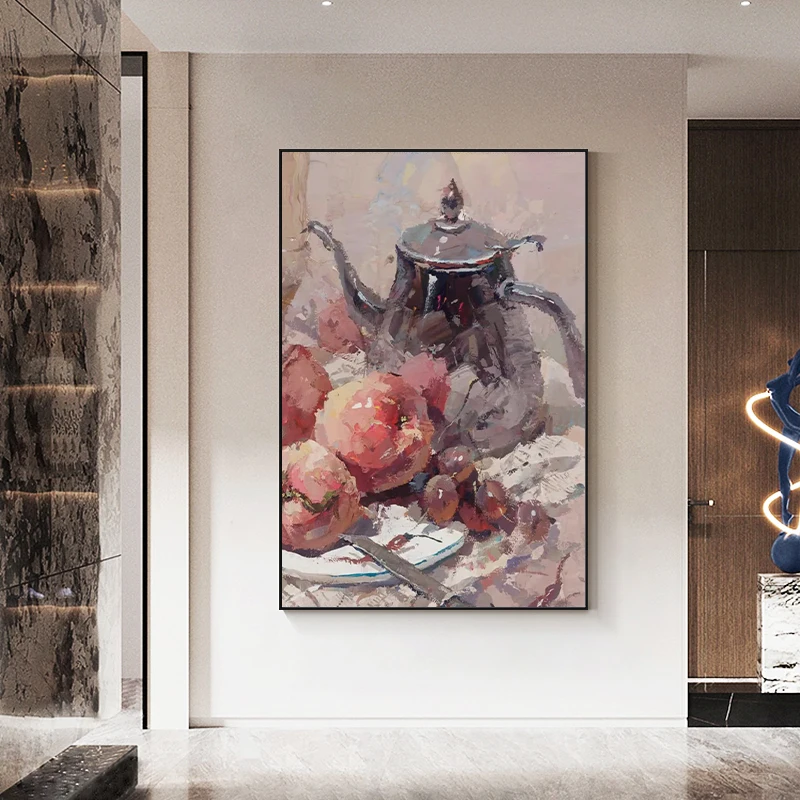 Hot Selling Custom Material Color Luxury Decor Canvas Arts Still Life Wall Art Oil Painting