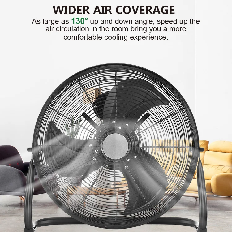 High Quality Standing Big Powerful Metal Stand Electric Cooling Ac Copper Motor Pedestal 14Inch Floor Fan