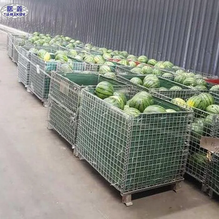 Hot sale warehouse storage collapsible steel galvanized wire mesh baskets
