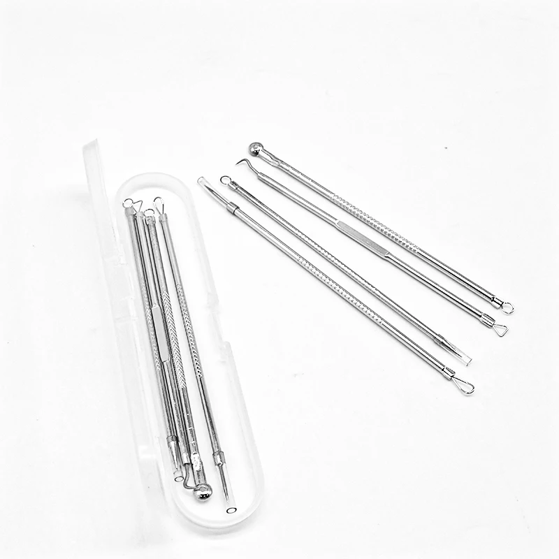 4 Pcs/set Stainless Steel Acne Blackhead Removal Needles Practical Facial Skin Care Cleaning Acne Spot Tool