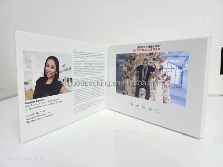 Custom Realtors Real Estate Video Brochure 7inch Video Brochure Greeting Card for Real Estate