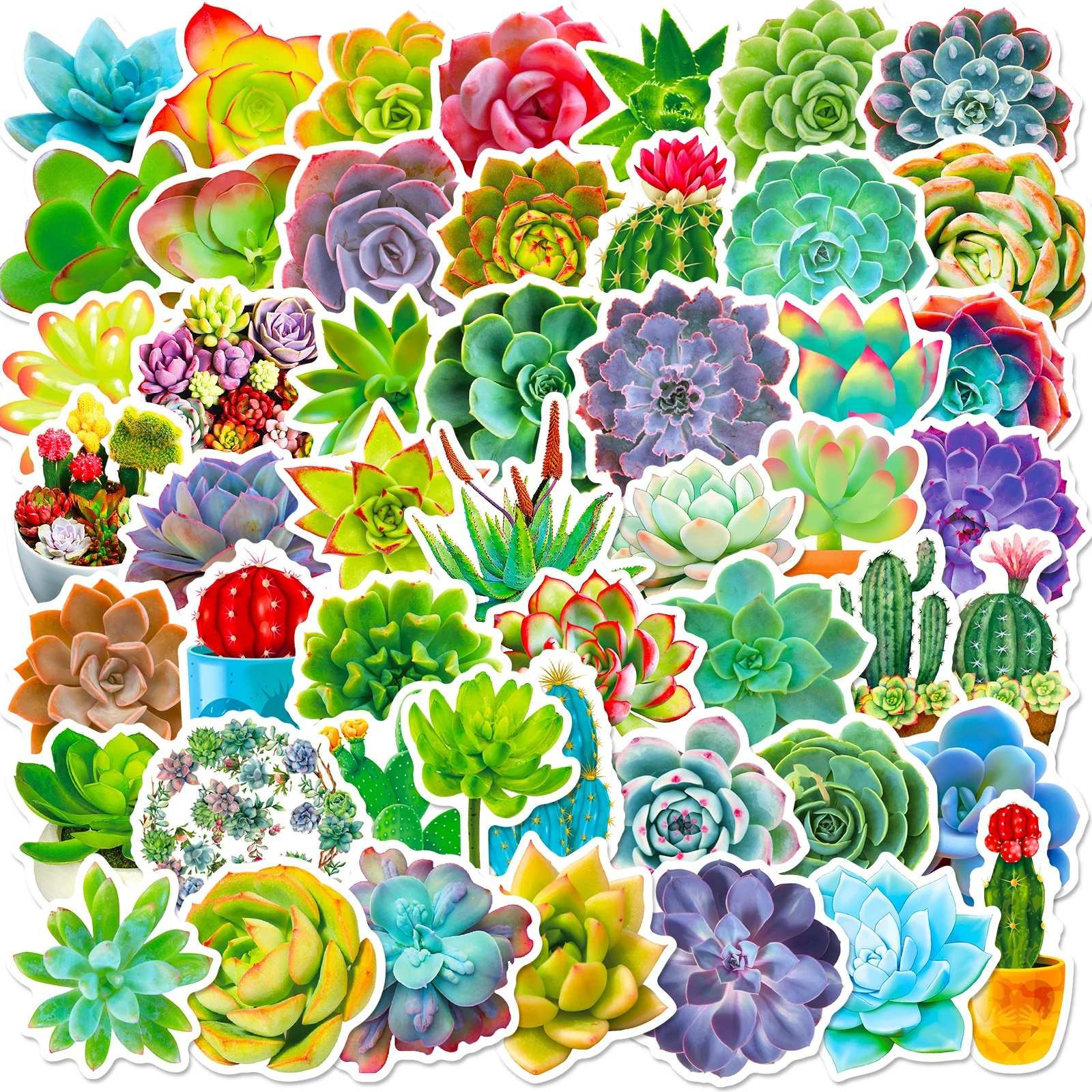 Plant Sticker Series : 50pcs, Creative Stickers, Cute, Waterproof for Laptops,  bottles,  Luggage, Cars,  Gift Favors & Decor