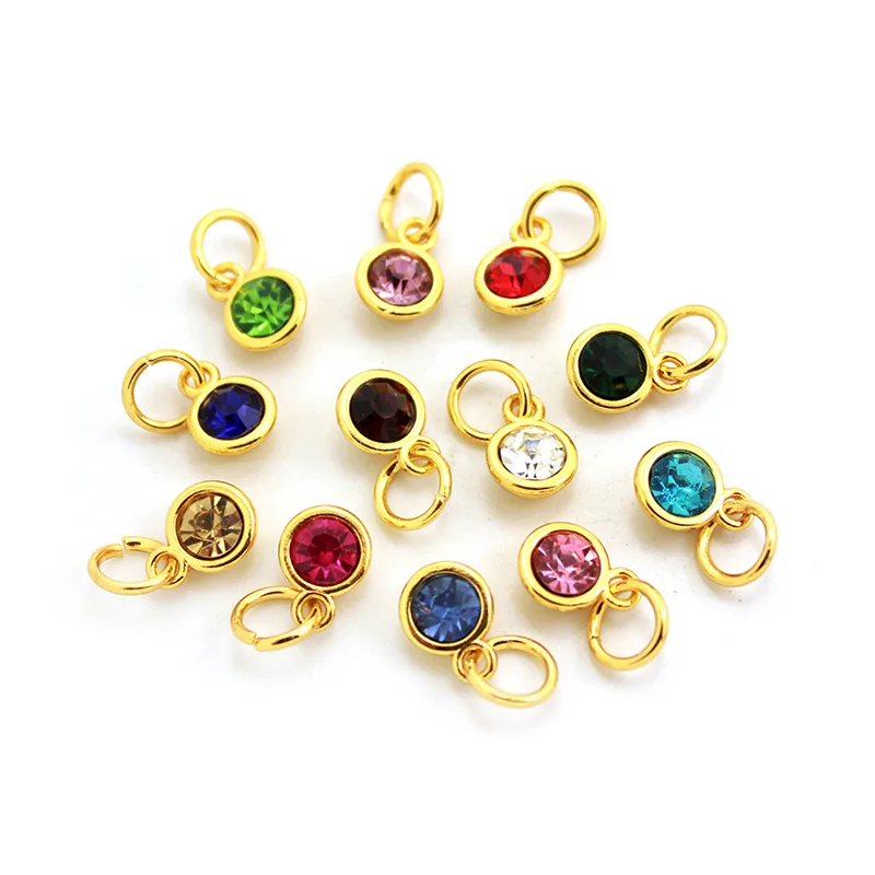 Wholesale 12pcs/lot Birthday Stone Dangles Charm Pendants Fit for Charms With Lobster Clasp